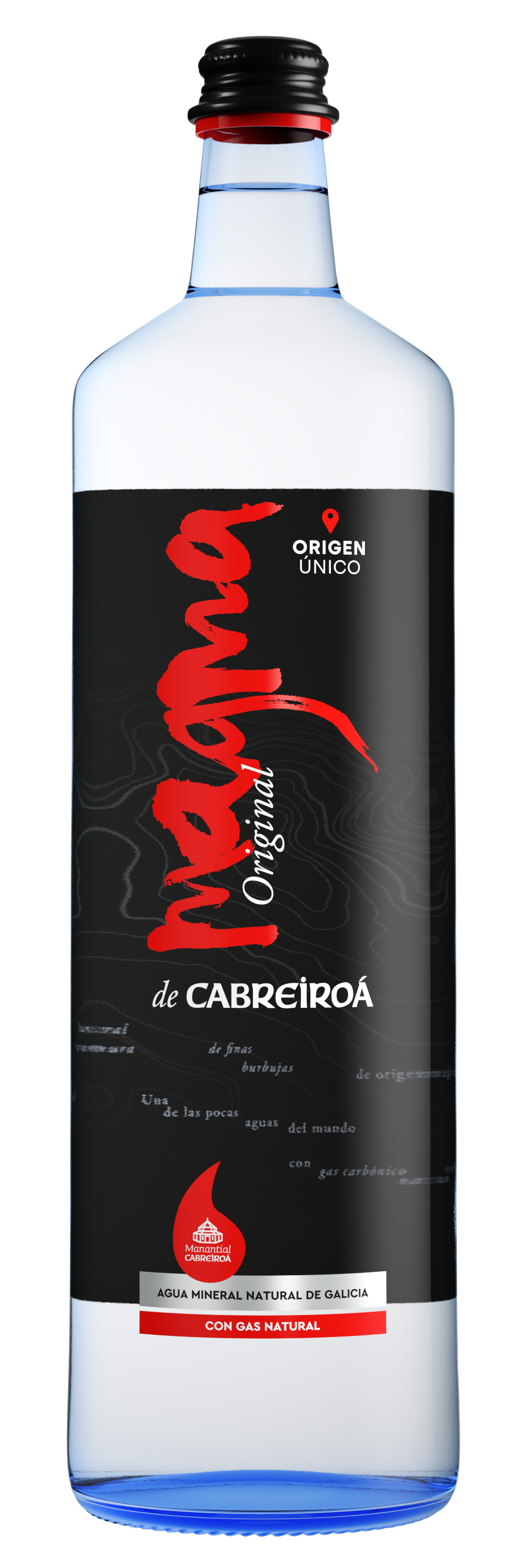 Botella Agua con Gas 1l Vidrio - Magma - Cabreiroá