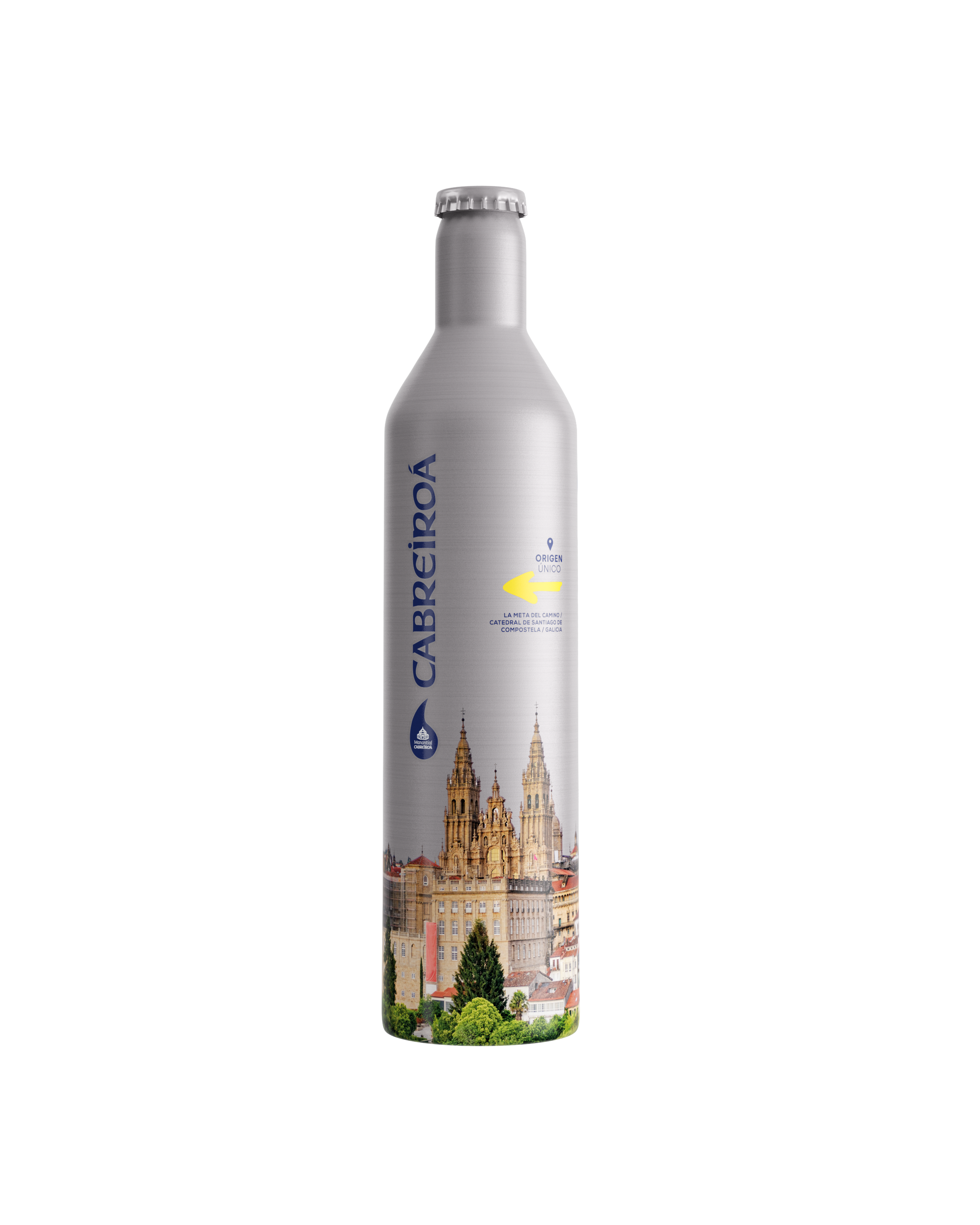 Botella Agua Mineral Natural 50cl Aluminio - Catedral Santiago de Compostela - Cabreiroá
